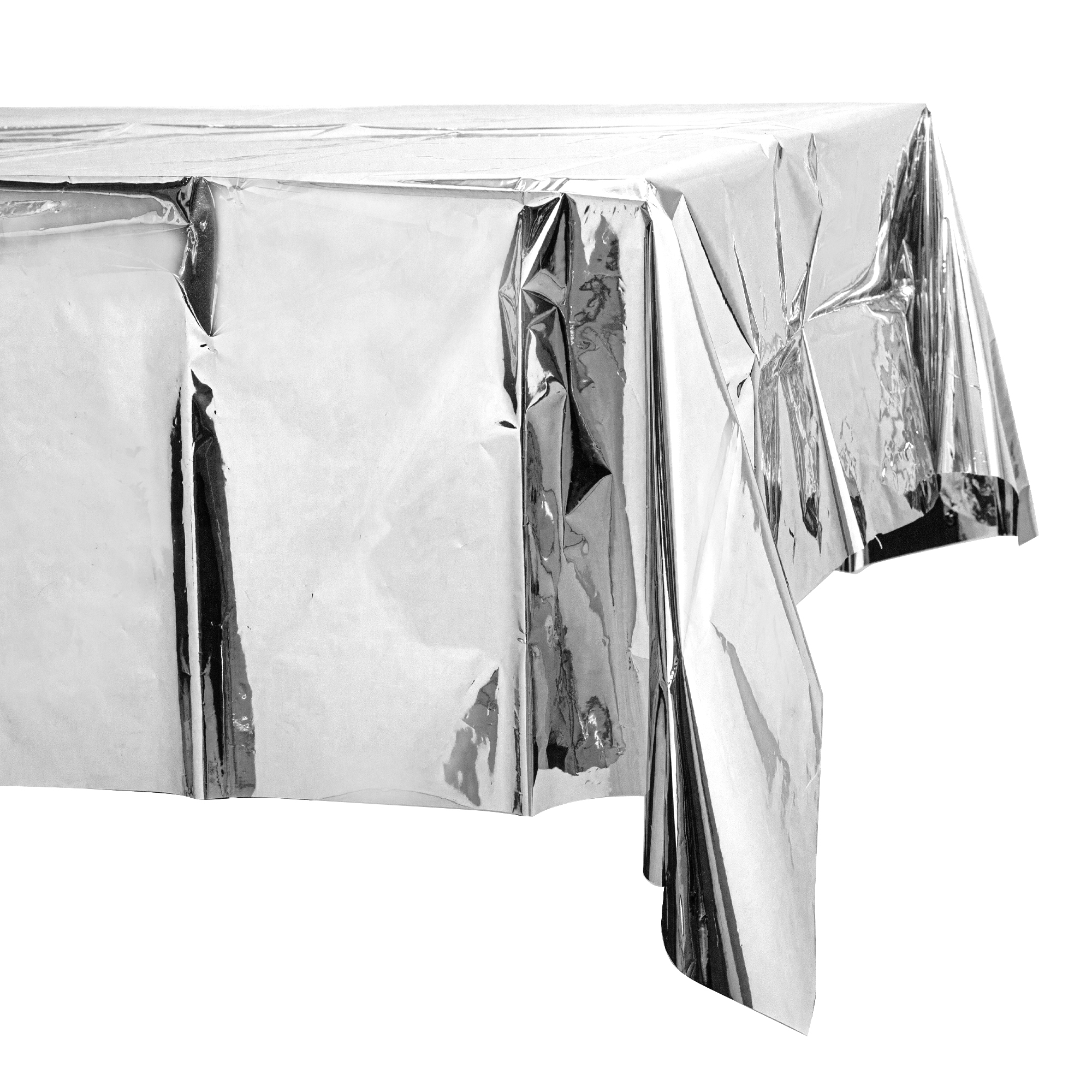 Plastic Foil Table Cover 54" x 108" - Silver