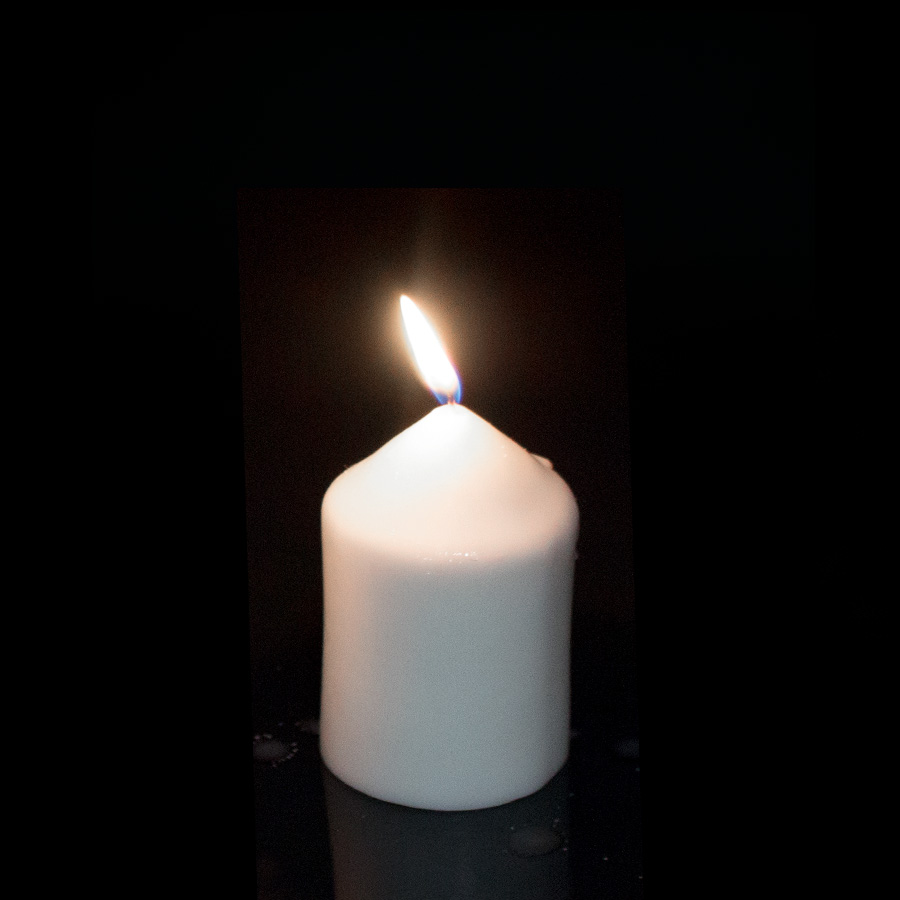 Brite Wick Round Slim Pillar Candle 3" - White