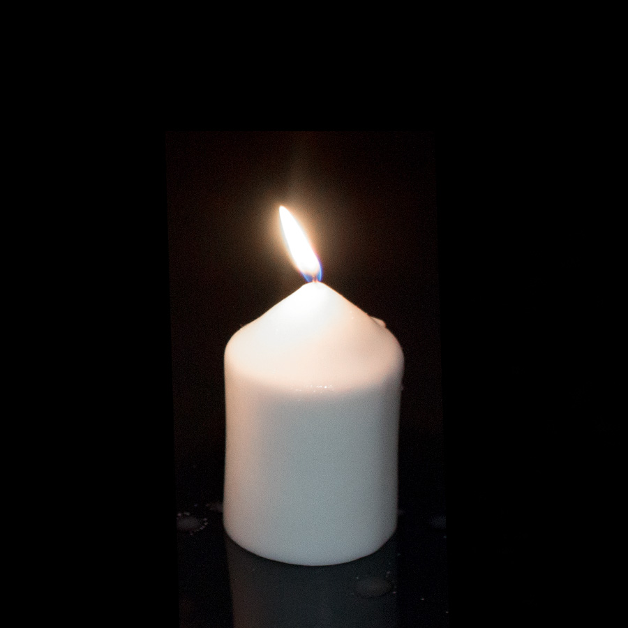 Brite Wick Dome Top Press Unscented Slim Pillar Candle 3" - White