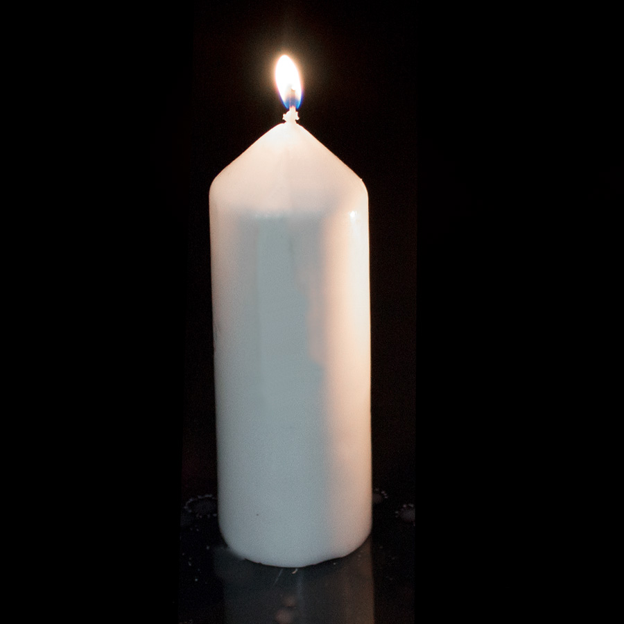 Brite Wick Dome Top Press Unscented Slim Pillar Candle 6" - White