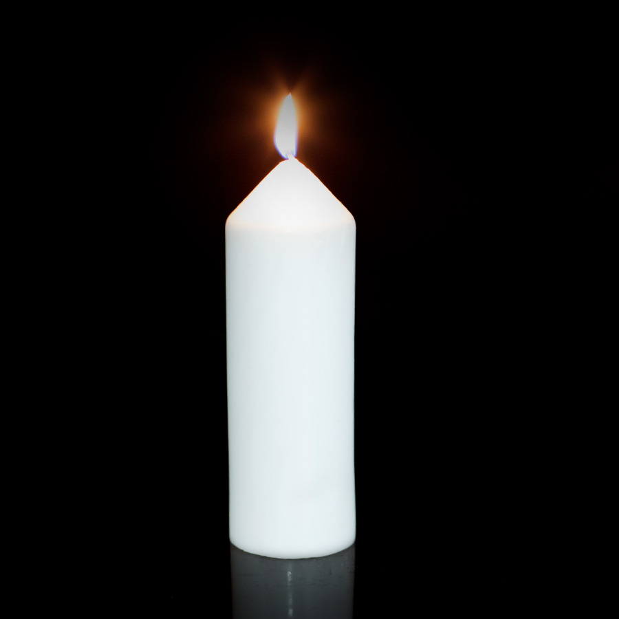 Brite Wick Dome Top Press Unscented Pillar Candle 6" - White