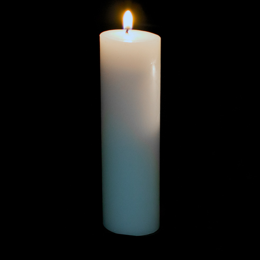 Brite Wick Flat Top Pillar Candle 9" - White