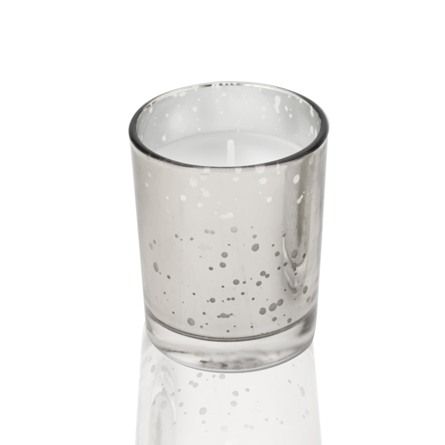 Brite Wick Unscented Poured Glass Votive Candles 2" 12pcs/box - Silver