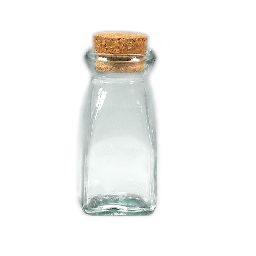 Glass Bottle with Cork Stopper 4 1/8"