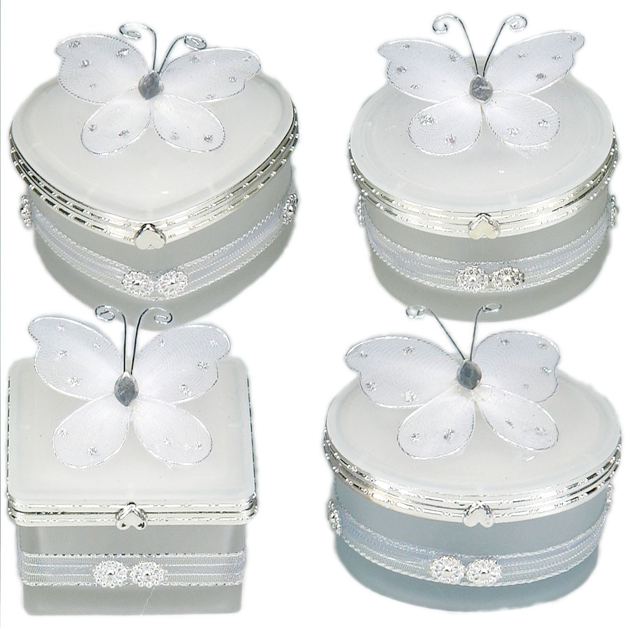 Keepsake Boxes 4 assrt Shapes White