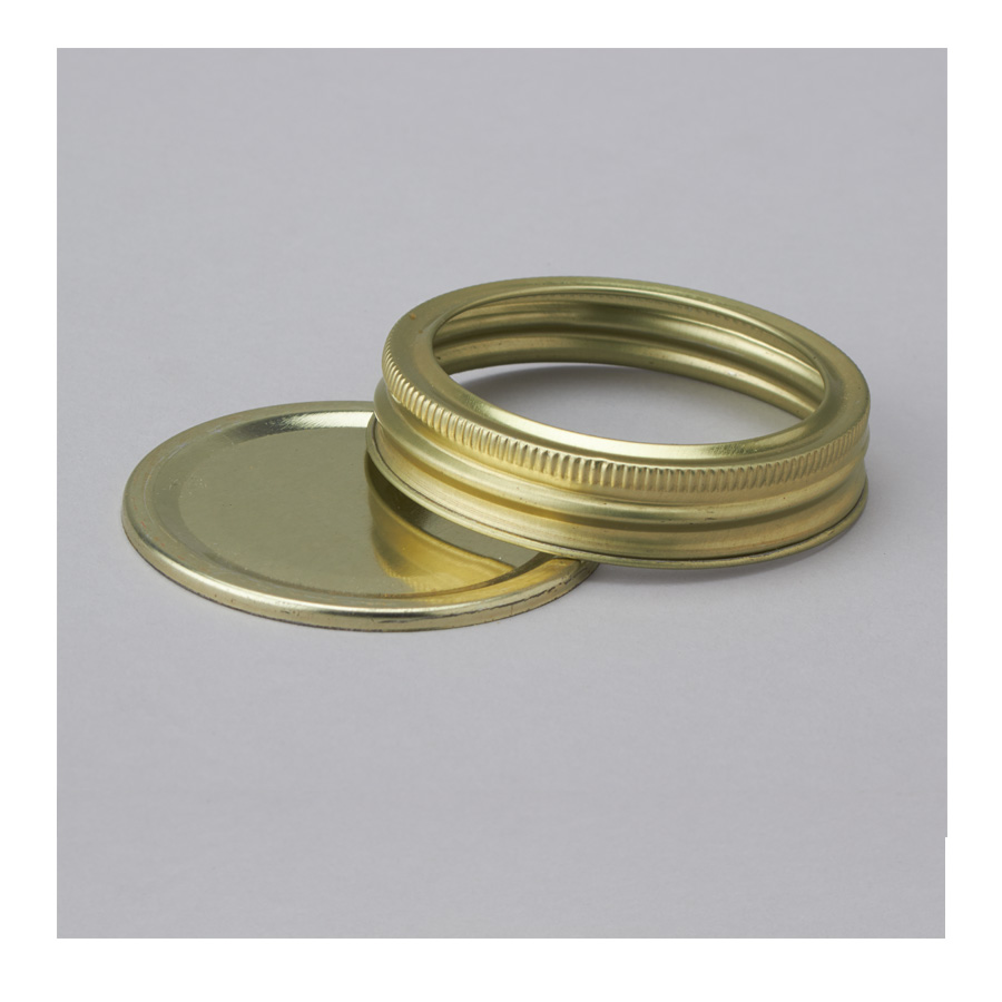 Lid and Ring for Glass Jars - Gold