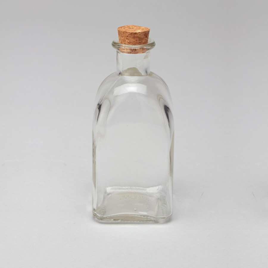 Glass Square Bottle With Cork 5¾"