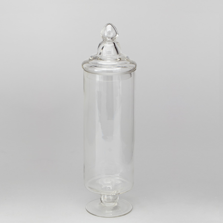 Tall Apothecary Glass Jar w/ lid 16"
