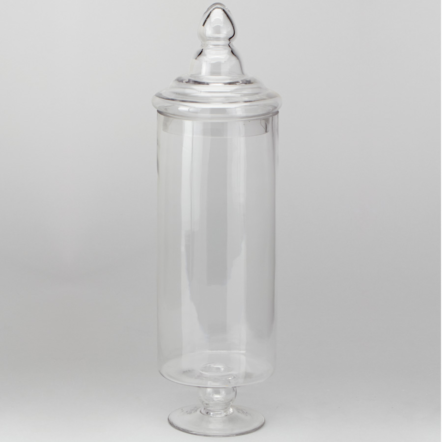 Tall Apothecary Glass Jar w/ lid 21"