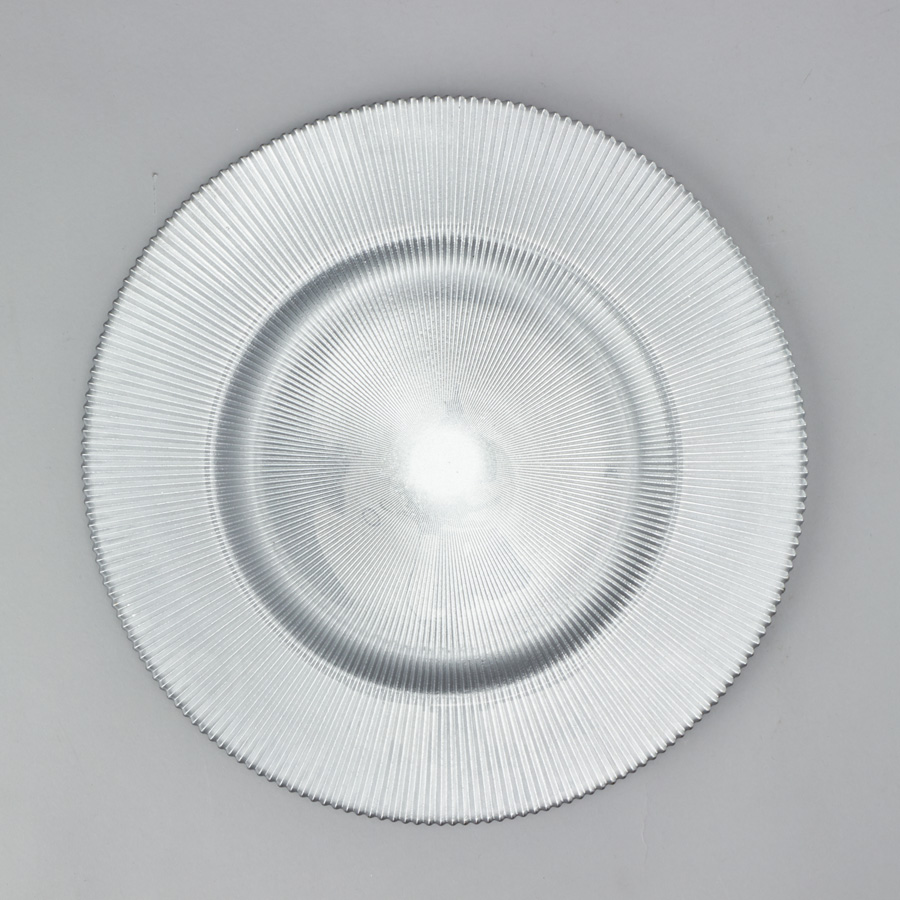 Glass Charger Plate 13" - Silver