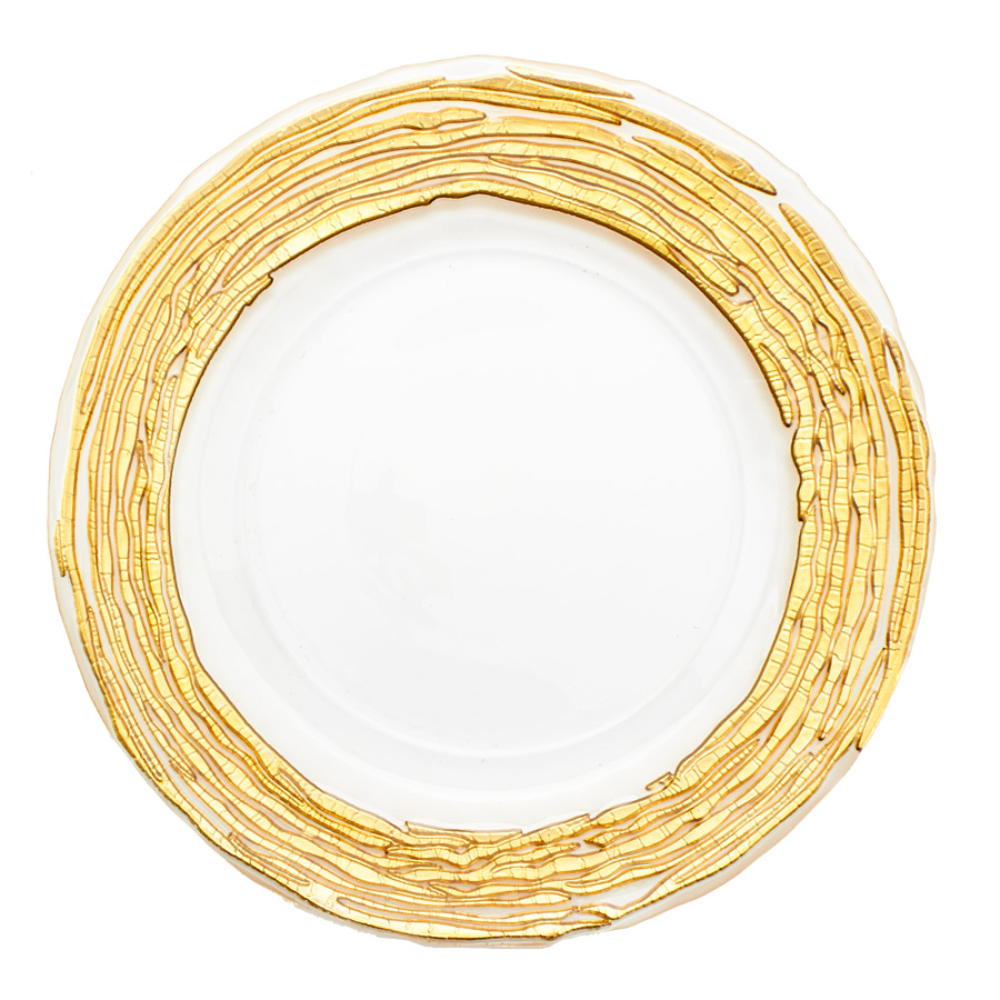 Glass Charger Plate 13" - Gold