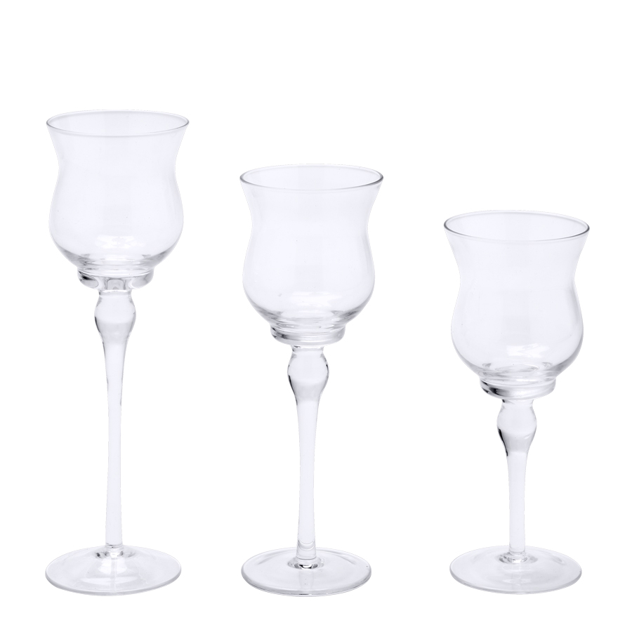 Glass Candle Holders 3pc/set