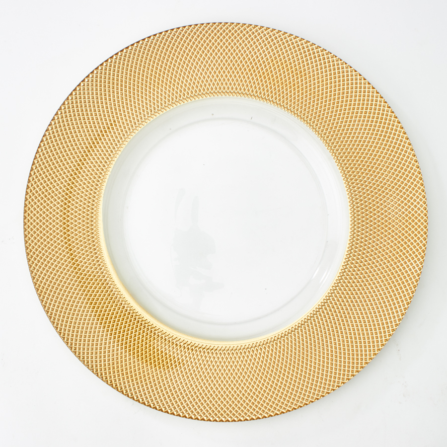 Glass Charger Plate 13" - Gold