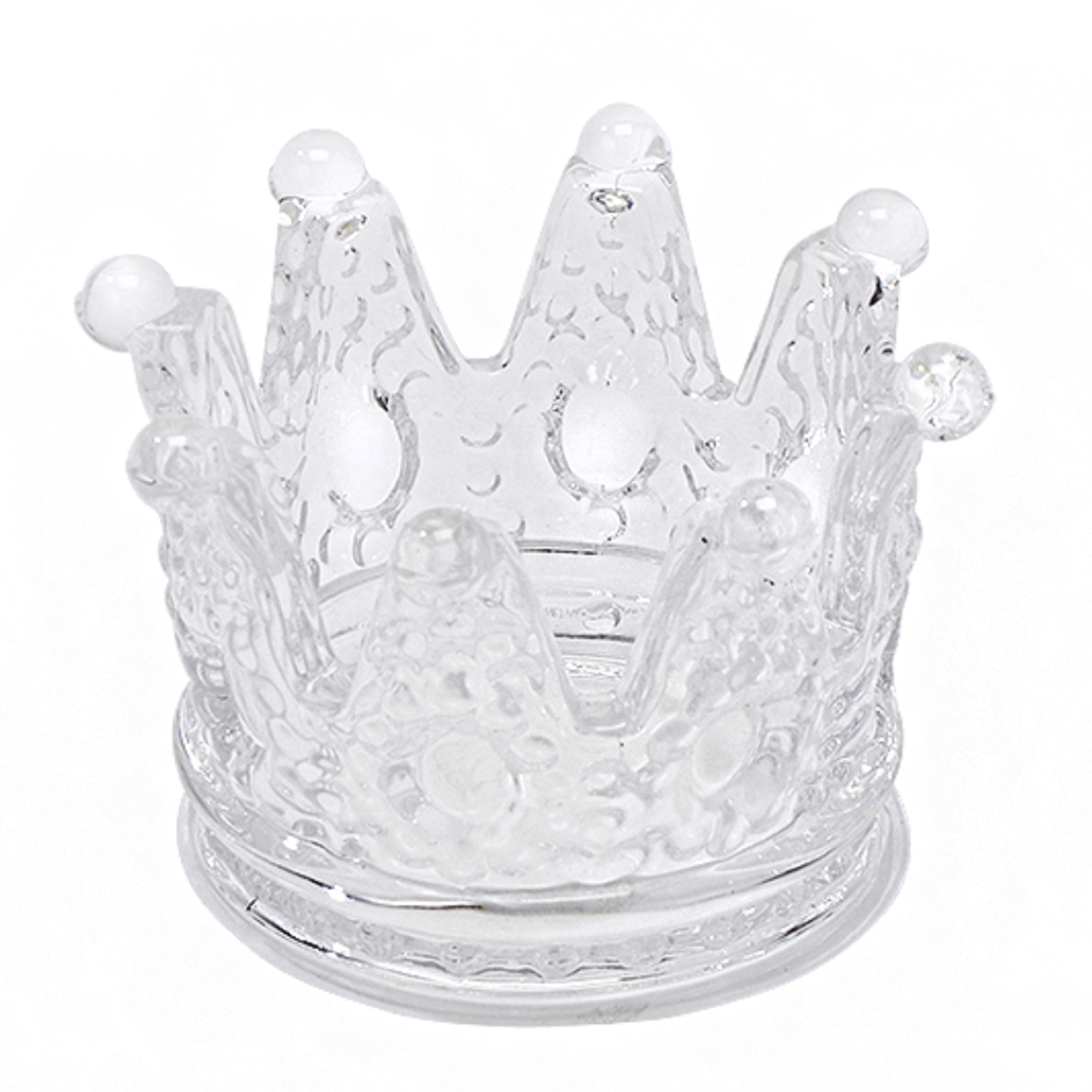 Crown Glass Candle Holder 2"