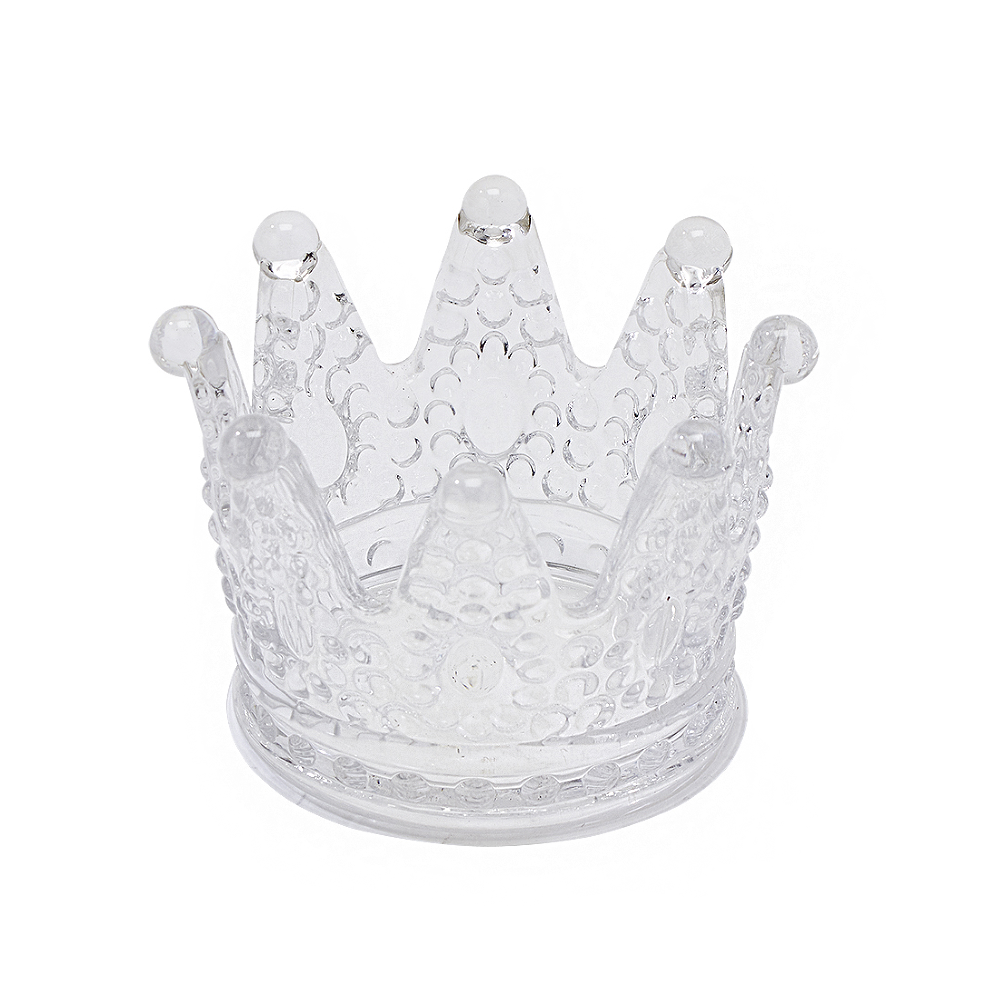 Crown Glass Candle Holder 3¼"