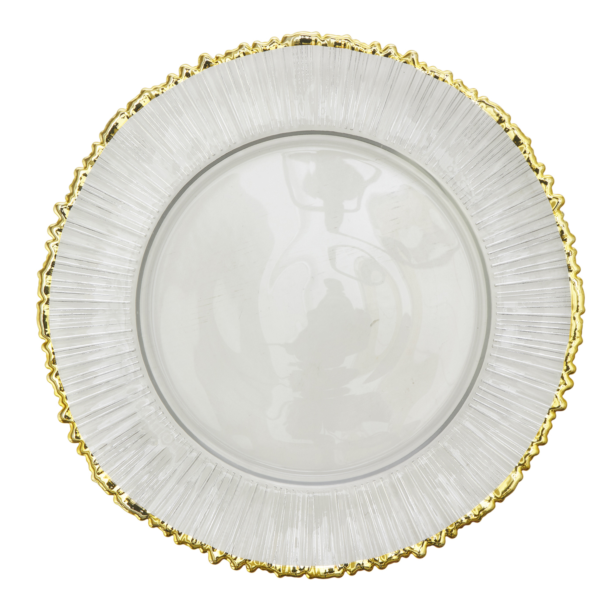 Sunflower Glass Charger Plate 13" - Gold