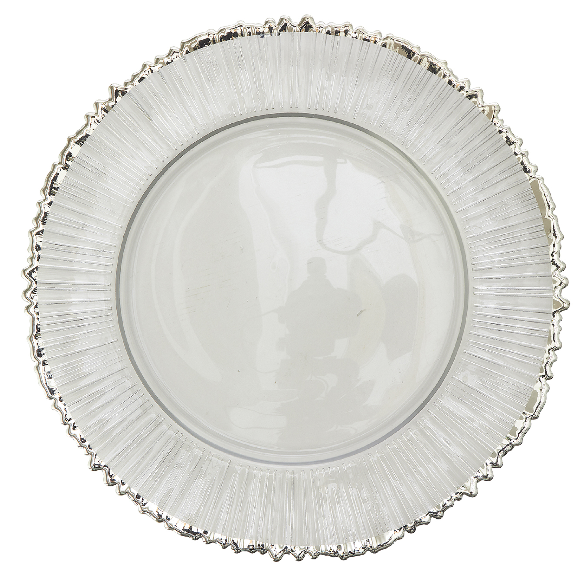Sunflower Glass Charger Plate 13" - Silver