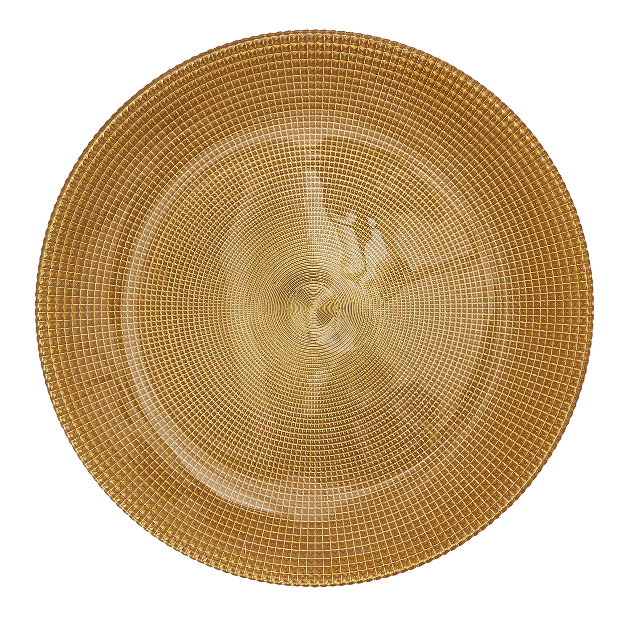 Basket Stitch Glass Charger Plate 13" - Gold