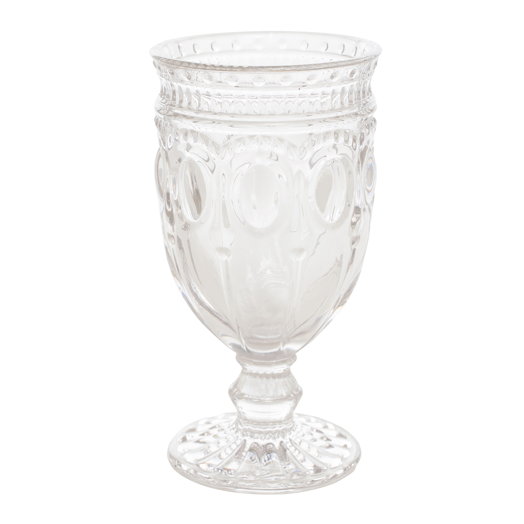 Embossed Glass Goblet 6½" 10oz 6pc/box - Clear