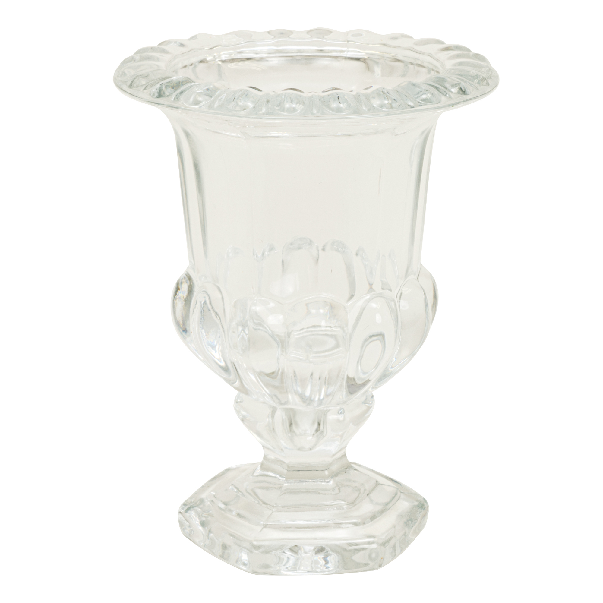 Clear Antique Glass Vase 6"