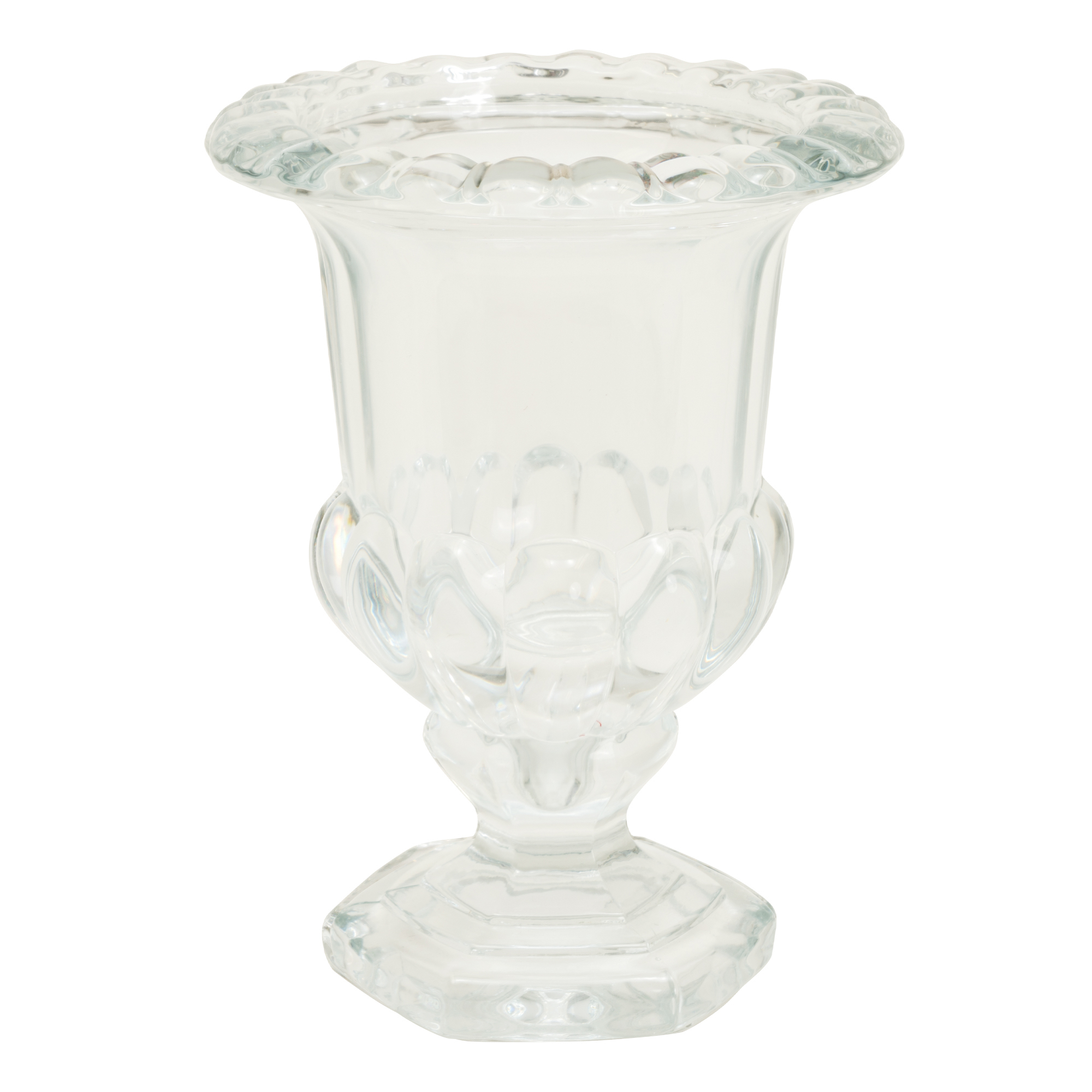 Clear Antique Glass Vase 8"