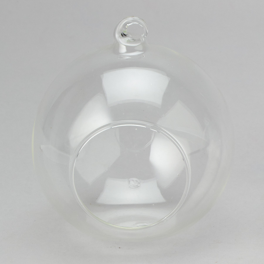 Glass Hanging Ball Candle Holder 5"
