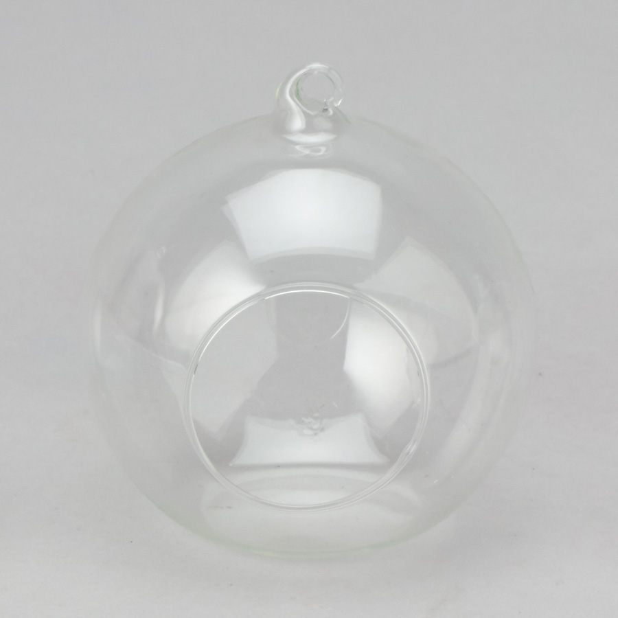 Glass Hanging Ball Candle Holder 4"