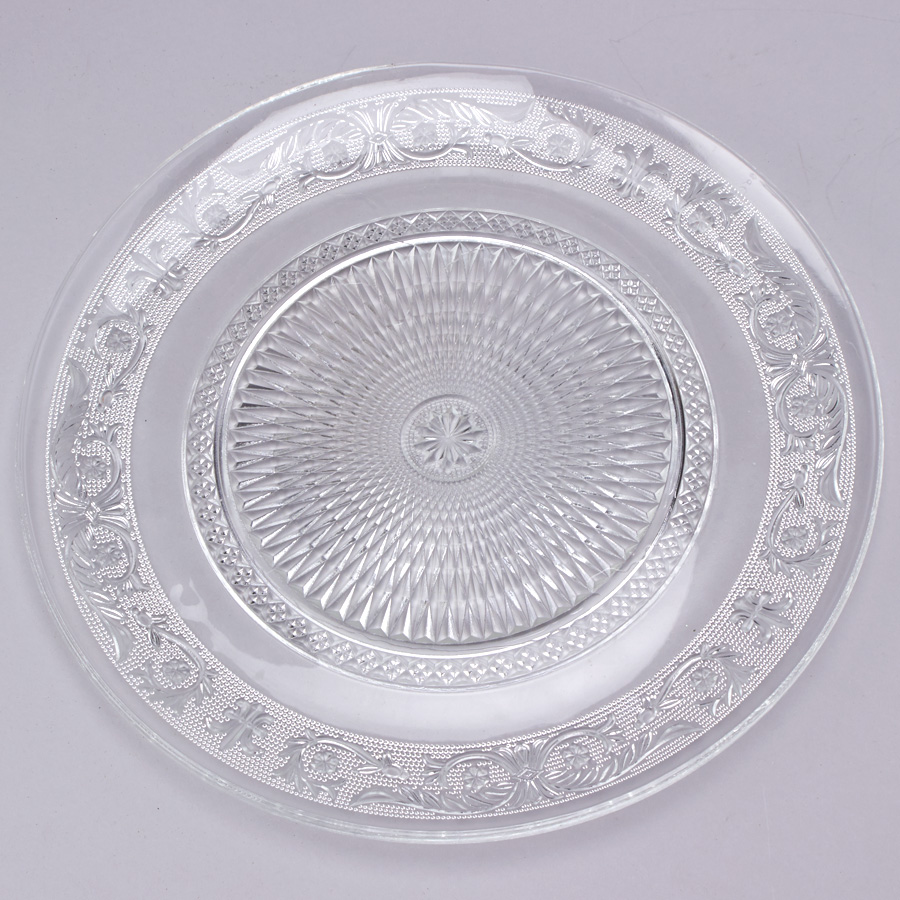 Vintage Clear Glass Charger Plate 13"