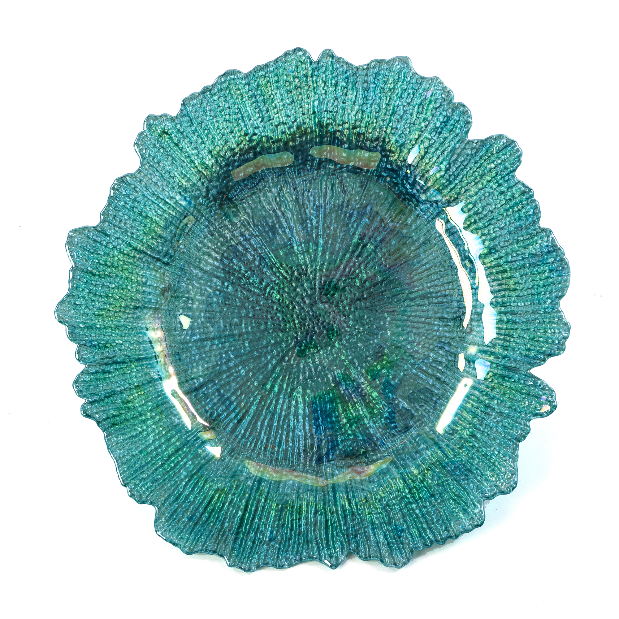 Glass Reef Charger Plate 13" - Aqua