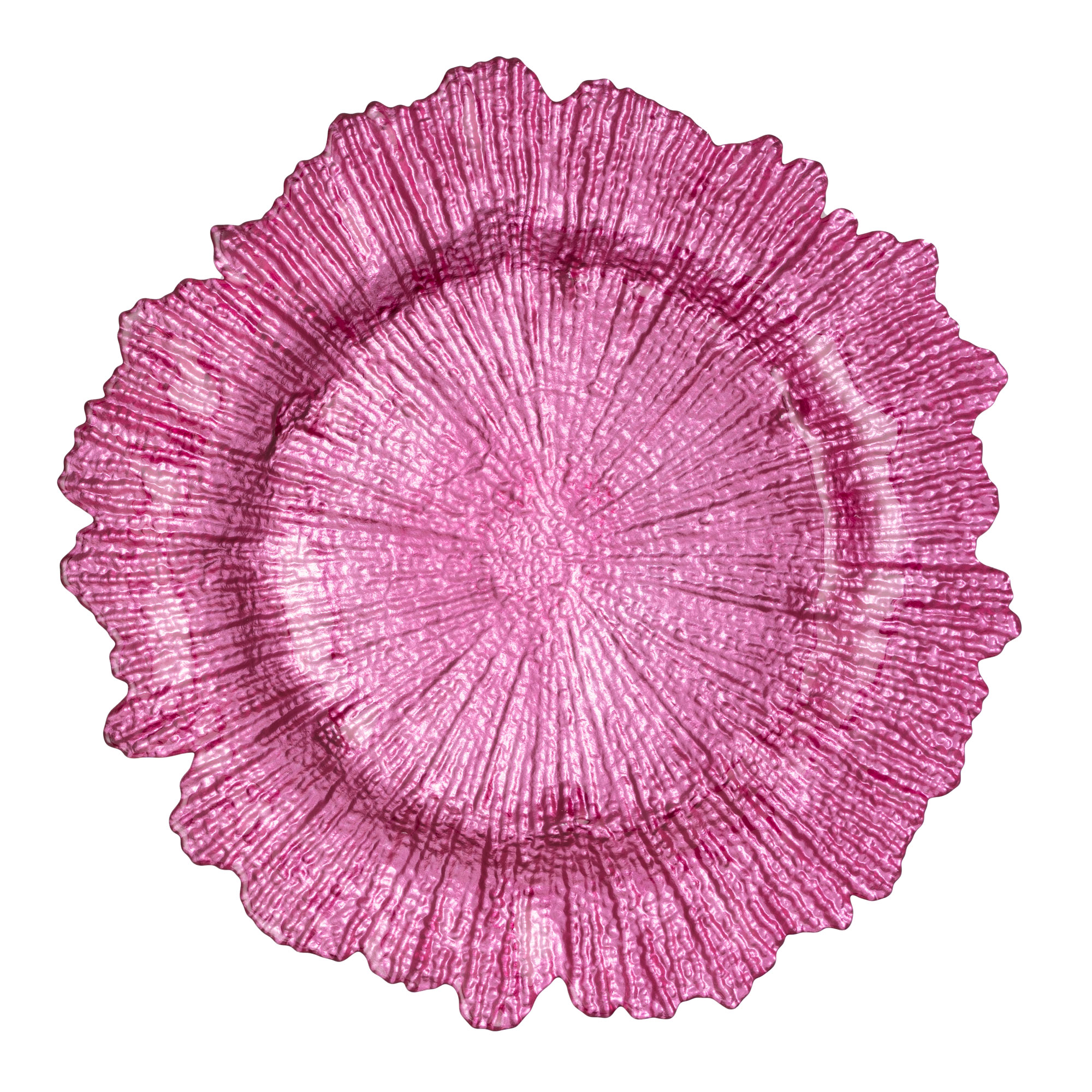 Glass Reef Charger Plate 13" - Magenta