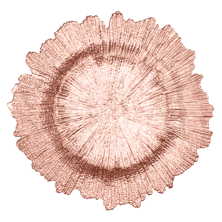 Glass Reef Charger Plate 13" - Rose Gold