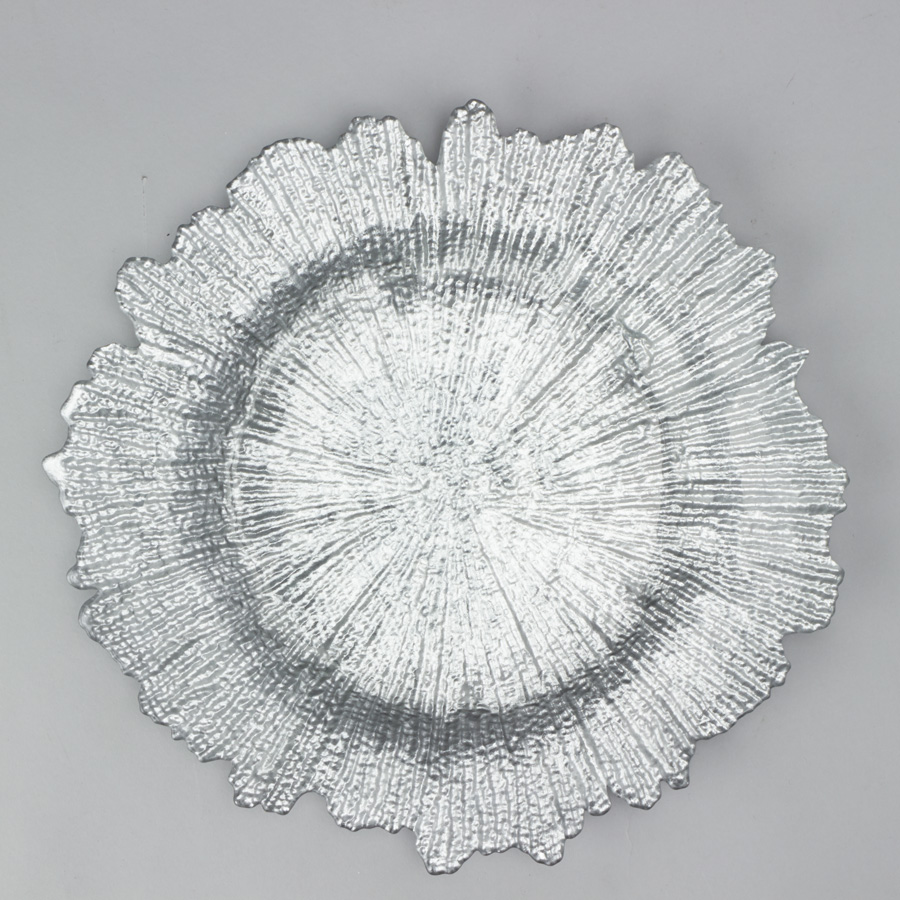 Glass Reef Charger Plate 13" - Silver