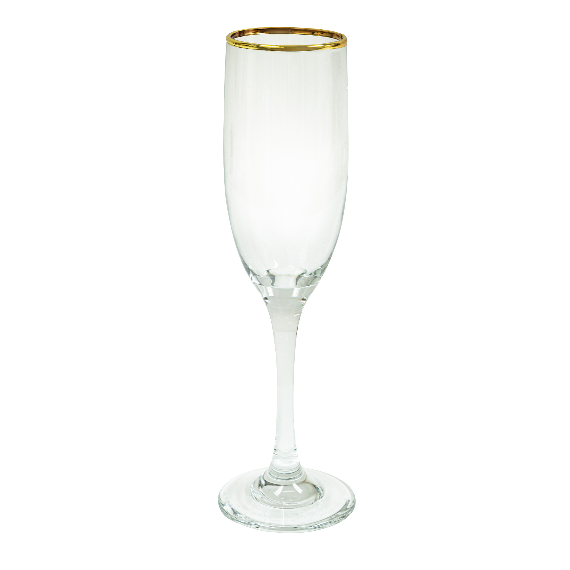 Glass Champagne Flutes Gold Rim- Set of 6pcs