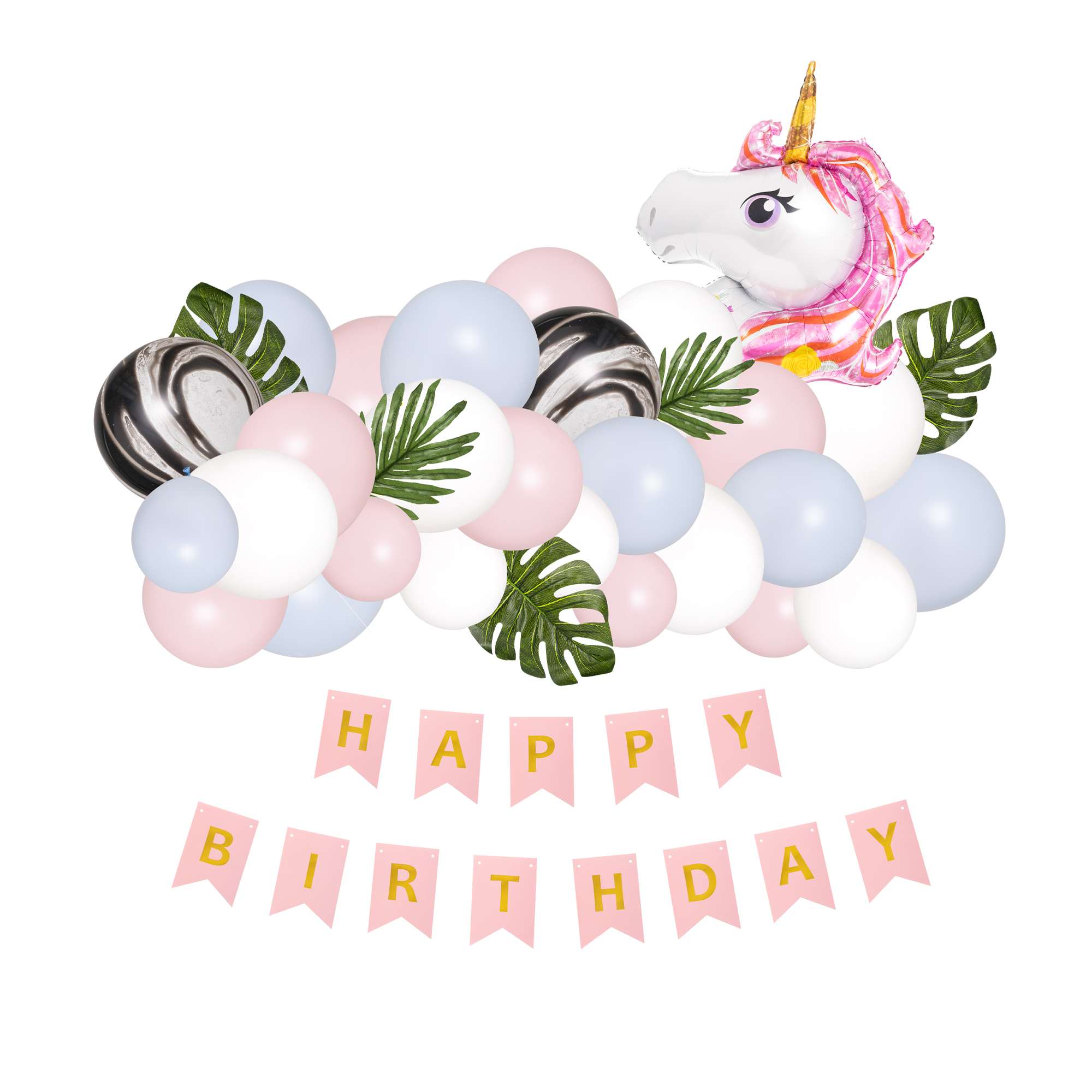 Tropical Birthday Theme Balloon Garland Set 16ft
