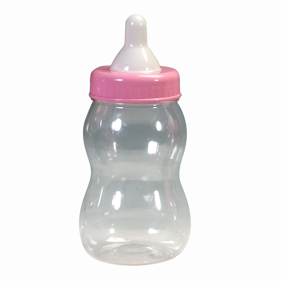 Plastic Baby Bottle Pink 13 1/2"